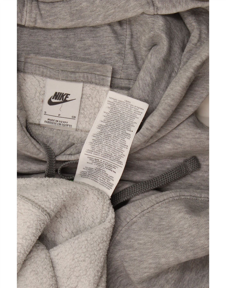 Męski sweter z kapturem Nike z grafiką, mały, szary, bawełniany