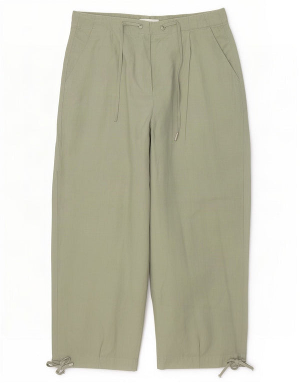Marks & Spencer Damskie spodnie z wysokim stanem UK 14 Large W32 L26 Khak