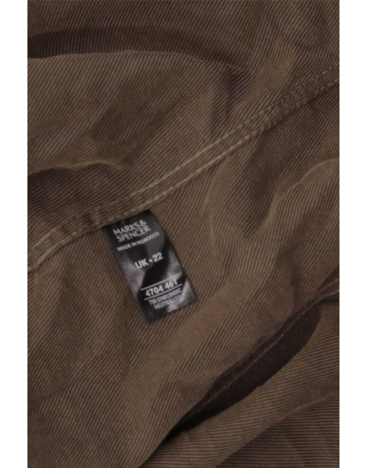 Marks & Spencer Damska kurtka bomber UK 22 2XL Brązowa Lyocell