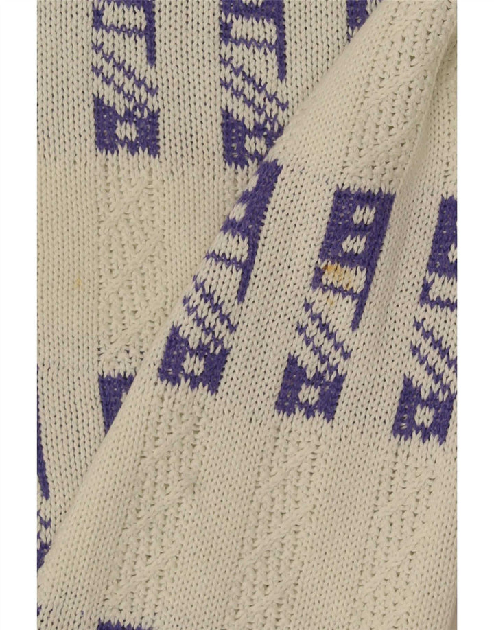 Męski sweter Eisbar z okrągłym dekoltem XL, biały, geometryczny