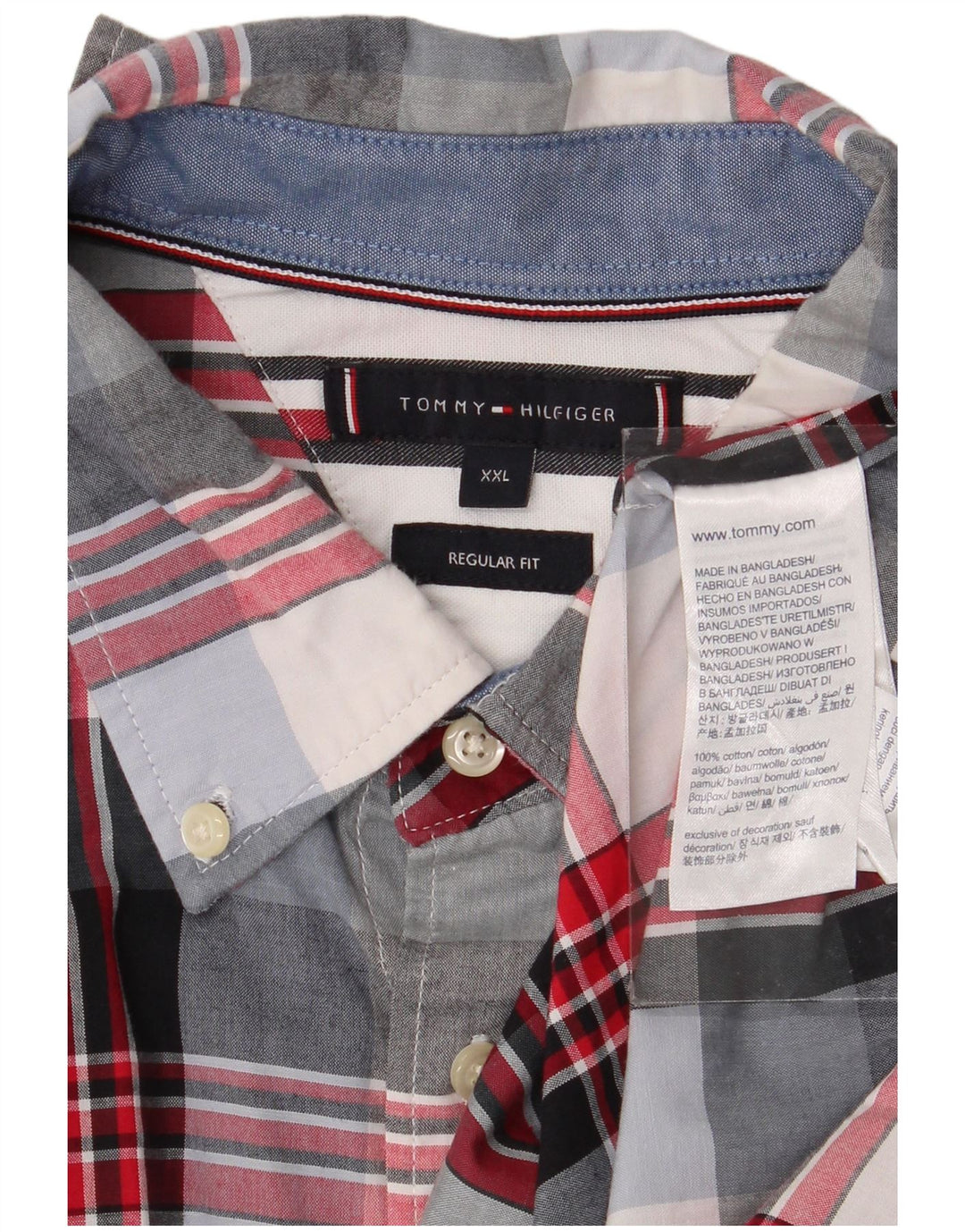 Koszula męska Tommy Hilfiger o regularnym kroju 2XL, wielokolorowa, bawełniana w kratę