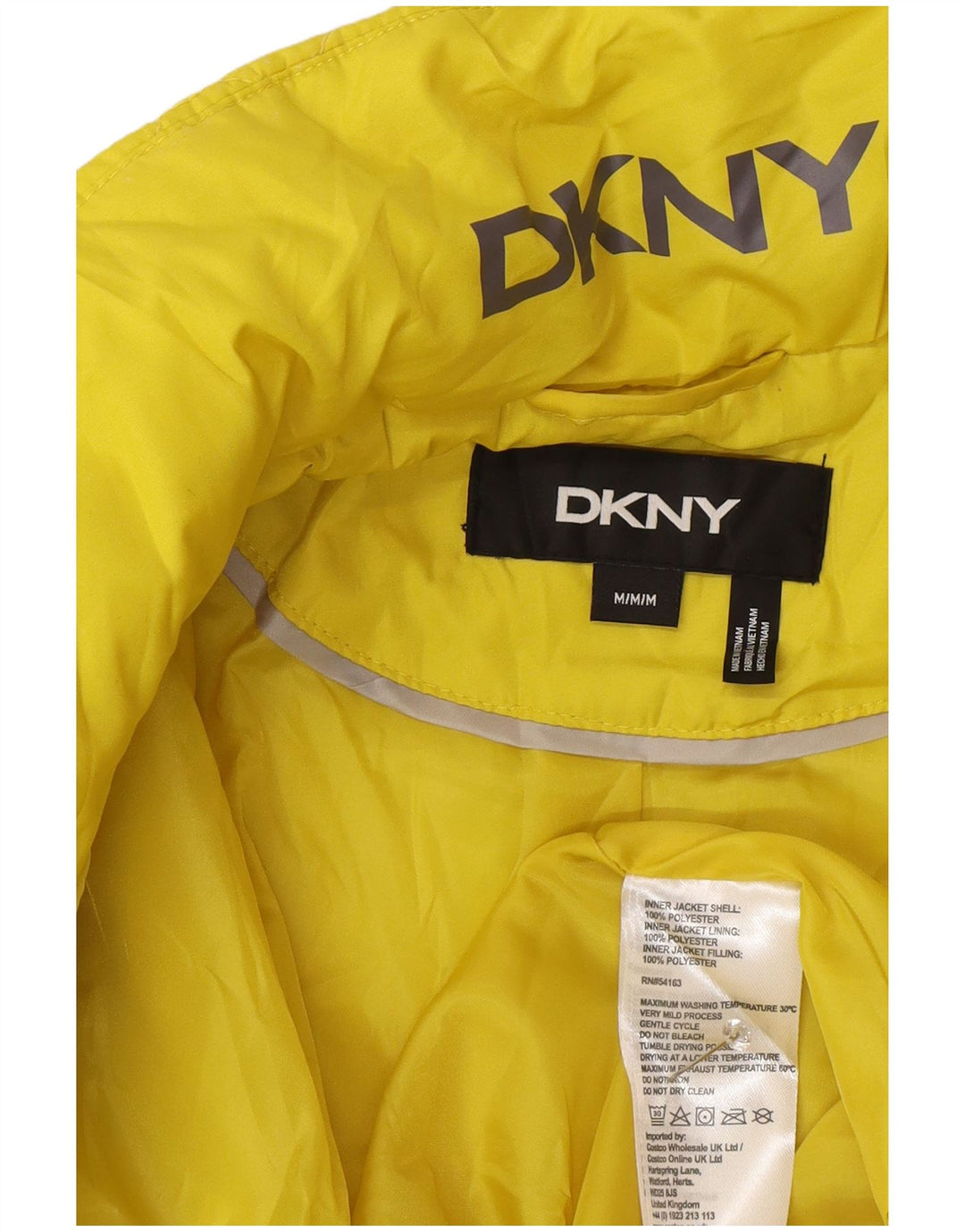 Damska ocieplana kurtka Dkny UK 12 Średni żółty poliester Nowoczesny