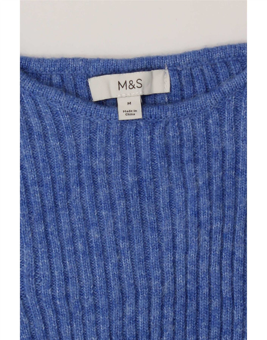 Marks & Spencer Damski sweter z dekoltem w łódkę, UK 14, średni niebieski