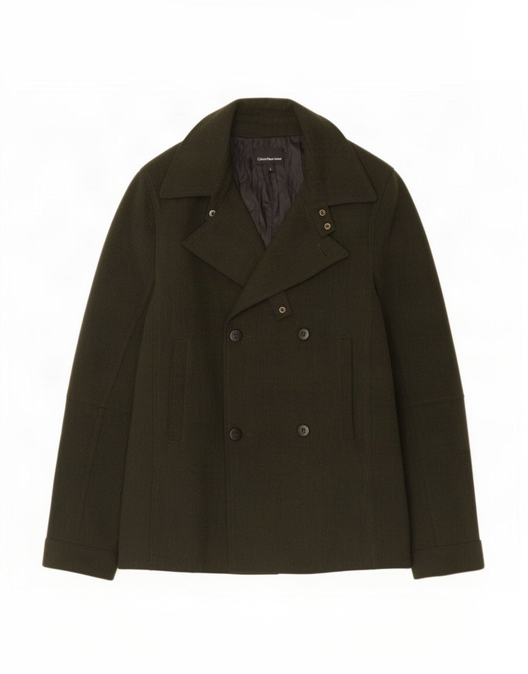 Płaszcz męski Calvin Klein Jeans Pea Coat UK 40, duży, khaki, poliester