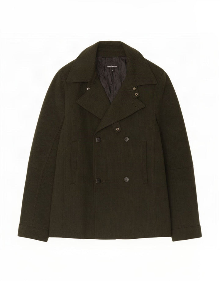 Płaszcz męski Calvin Klein Jeans Pea Coat UK 40, duży, khaki, poliester