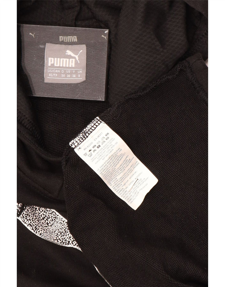 Damski sweter z kapturem i grafiką PUMA UK 8, mały, czarny poliester