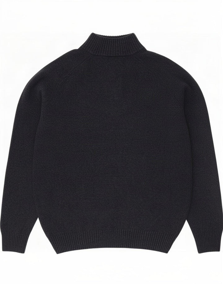 Męski sweter zapinany na guziki Lyle & Scott, duży, granatowy, z owczej wełny