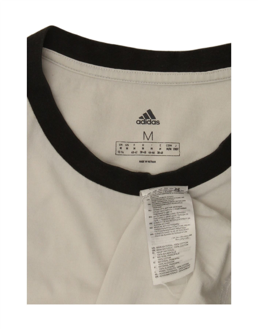 Damska koszulka Adidas Top UK 12/14 Średnia biała bawełna