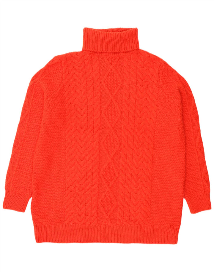Marks & Spencer Damski sweter oversize z golfem UK 16, duży czerwony