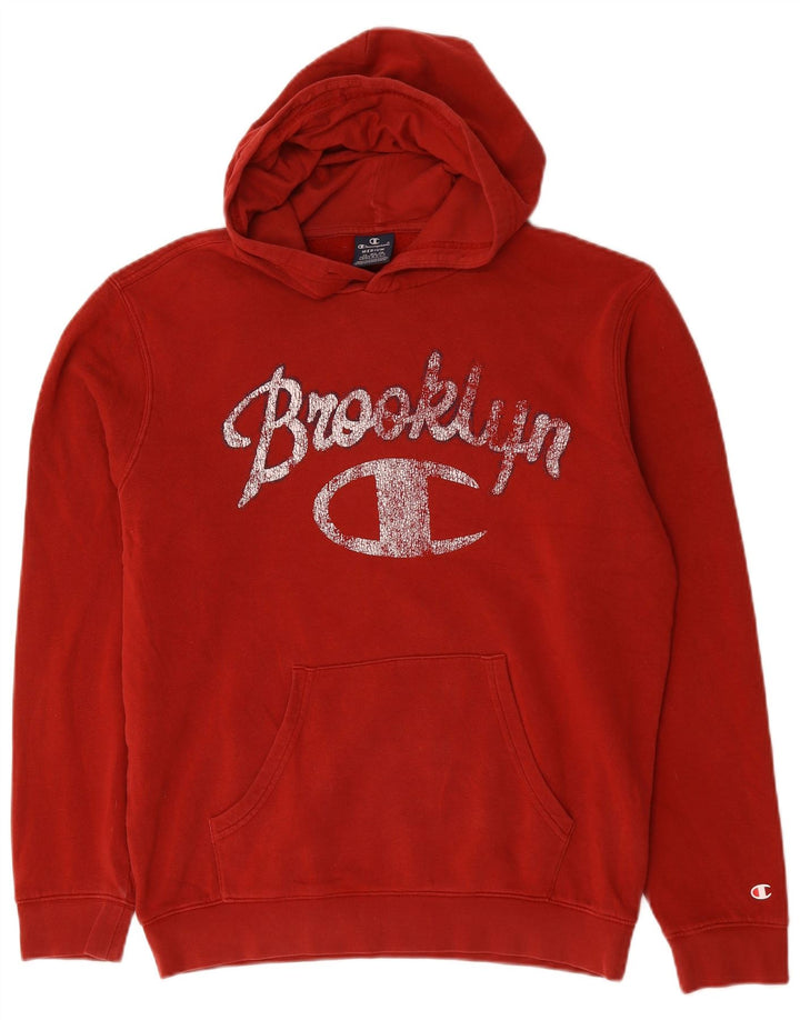 Męski sweter z kapturem Champion Brooklyn Graphic, średni czerwony, bawełniany