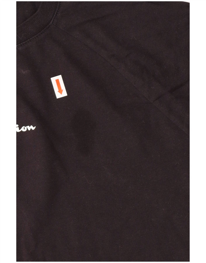 Damska koszulka z grafiką Champion, góra XL, czarna, bawełniana