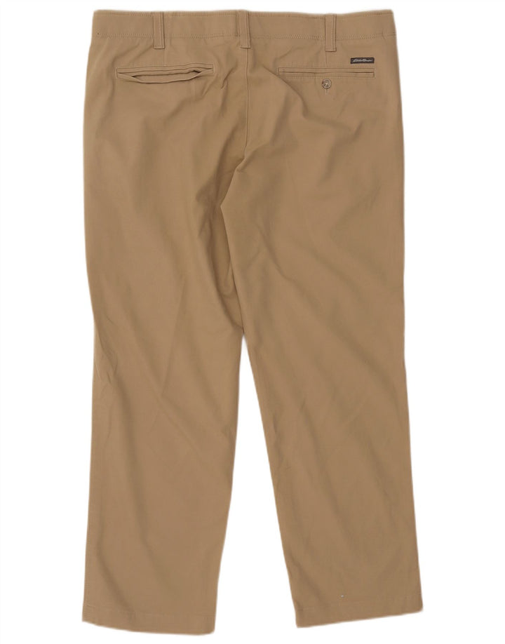 Proste spodnie chino męskie EDDIE BAUER W38 L30 Beżowa bawełna