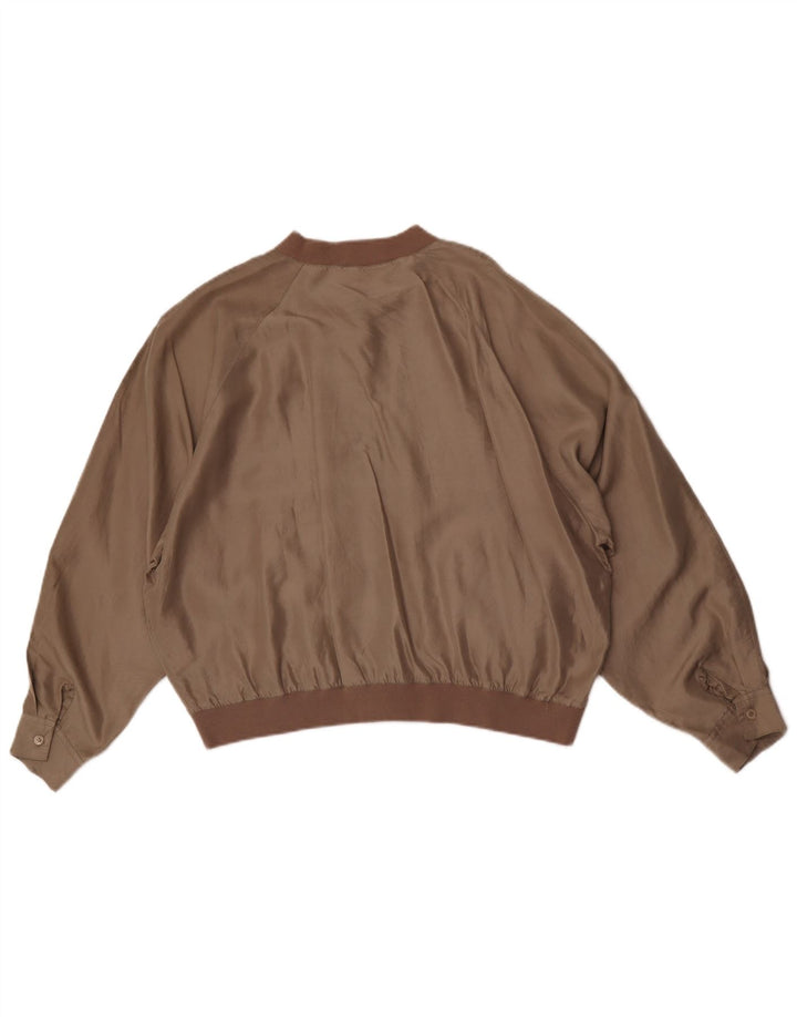 Damska kurtka bomberka oversize Marco Pecci IT 42 Średni brązowy jedwab