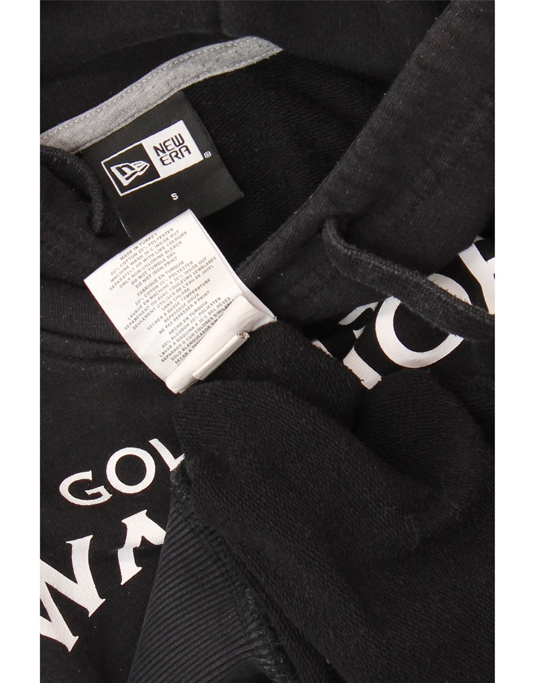 Męski sweter z kapturem i grafiką Golden State Warriors, ERA, mały, czarny