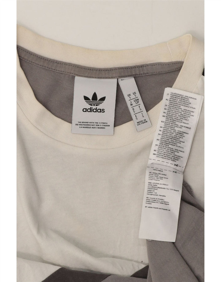 Adidas Męska koszulka Top, mała, szara, bawełniana z blokami kolorów