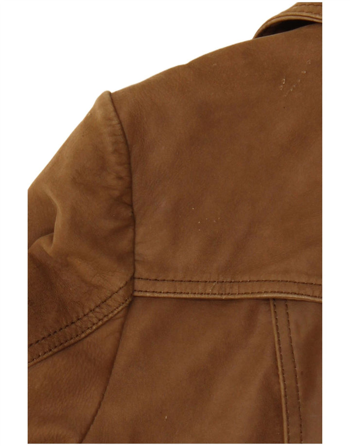 Damski płaszcz skórzany HEINE IT 38 XS Brązowa skóra