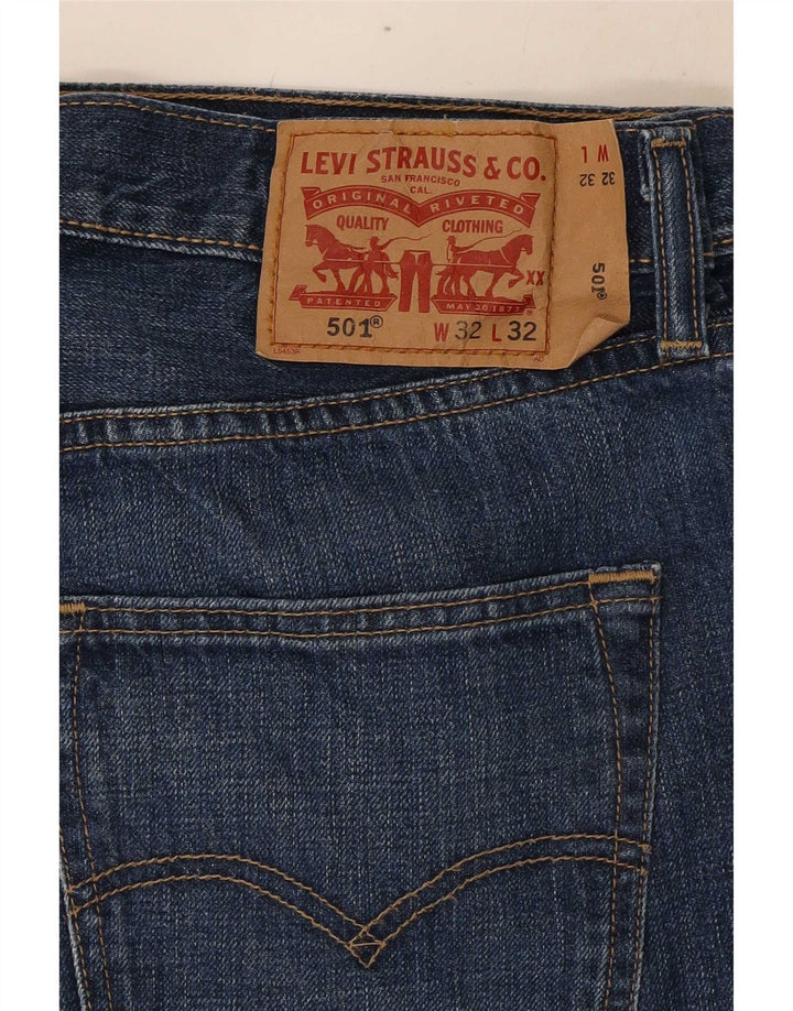 Męskie dżinsy Levi's 501 Straight W32 L32 Granatowa bawełna