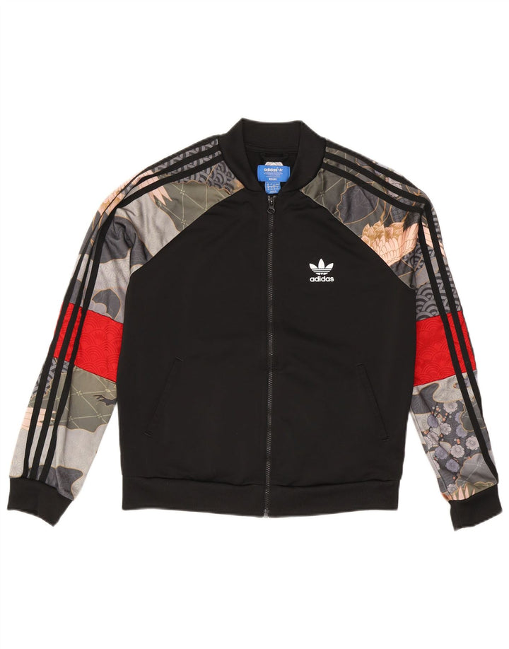 Damska bluza dresowa Adidas UK 12, średnia czarna patchworkowa