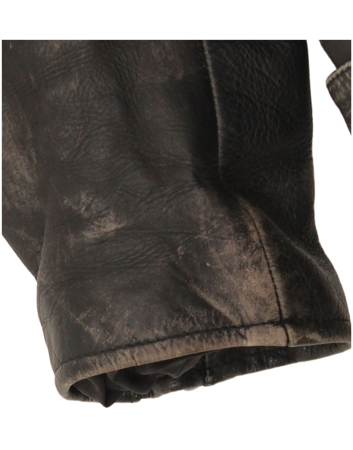 Vintage męska skórzana kurtka motocyklowa UK 36 Small Black Biker