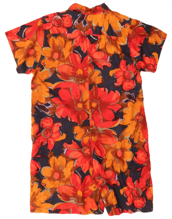 RICHARDS Womens Oversized Playsuit UK 10 Small  Red Floral Viscose
