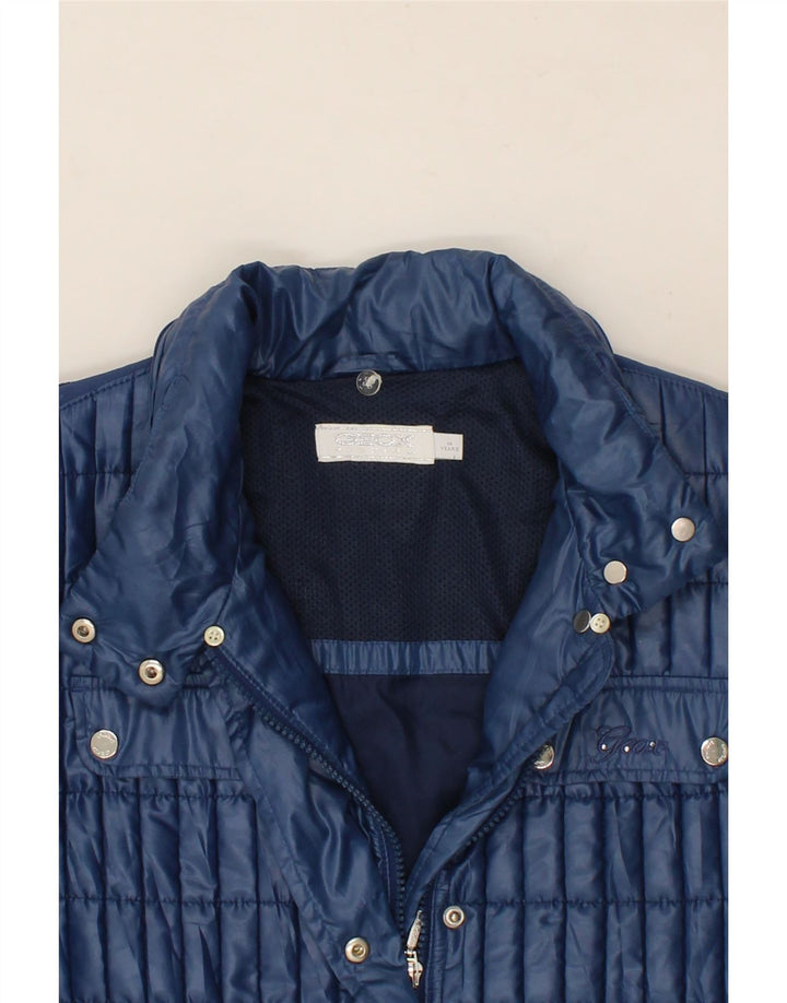 GEOX Girls Padded Coat 13-14 Years Navy Blue Polyester Vintage Geox and Second-Hand Geox from Messina Hembry 