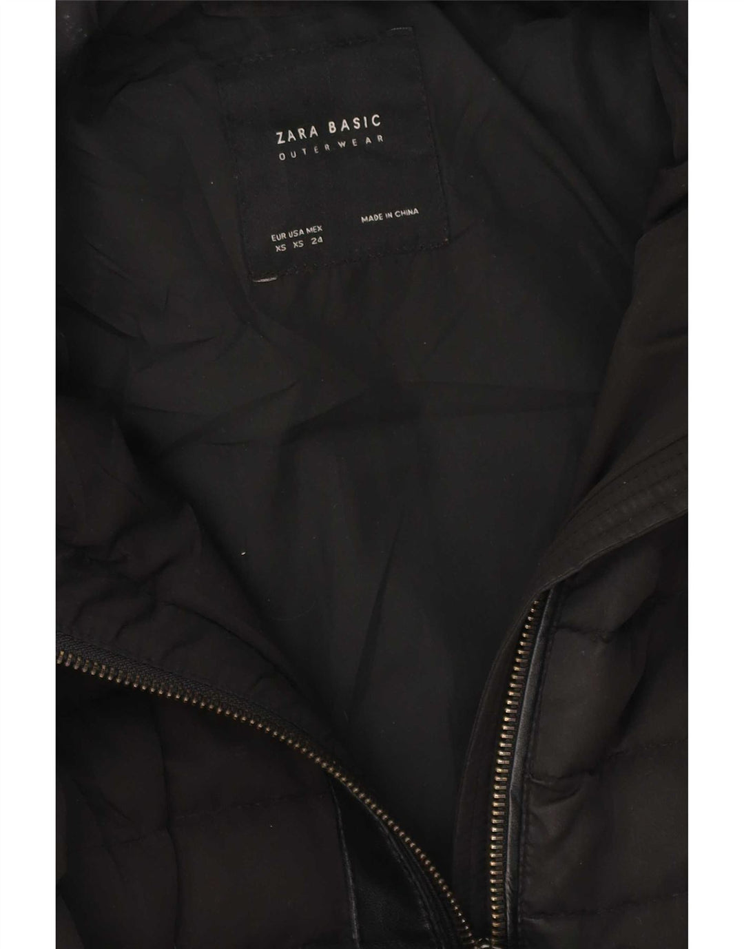 Damski płaszcz z kapturem, oversize, wyściełany Zara UK 6 XS, czarny