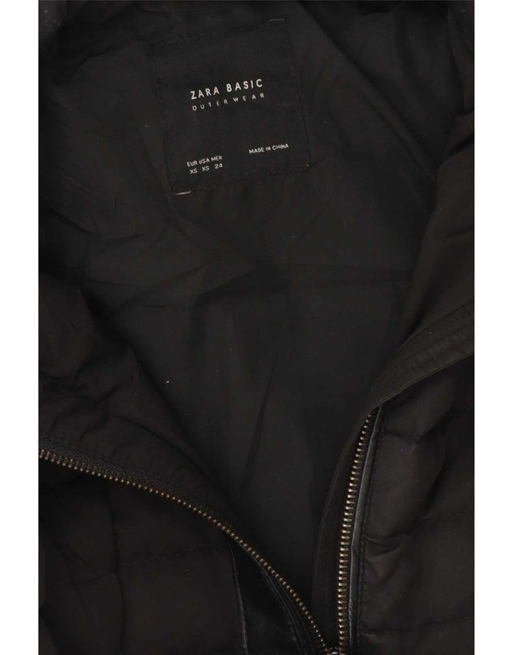 Damski płaszcz z kapturem, oversize, wyściełany Zara UK 6 XS, czarny