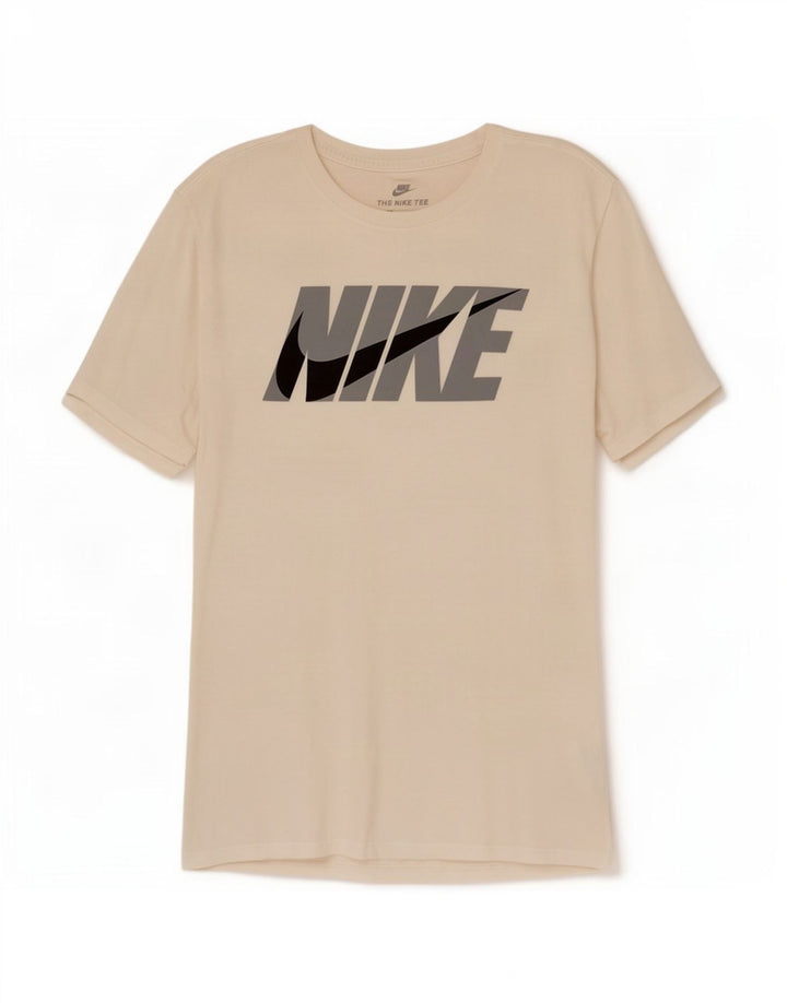 Męski T-shirt Nike o sportowym kroju z grafiką, mały, biały, bawełniany