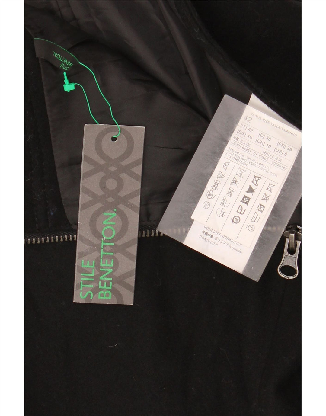 Spódnica damska Benetton IT 42 Medium W30 Czarna wełna