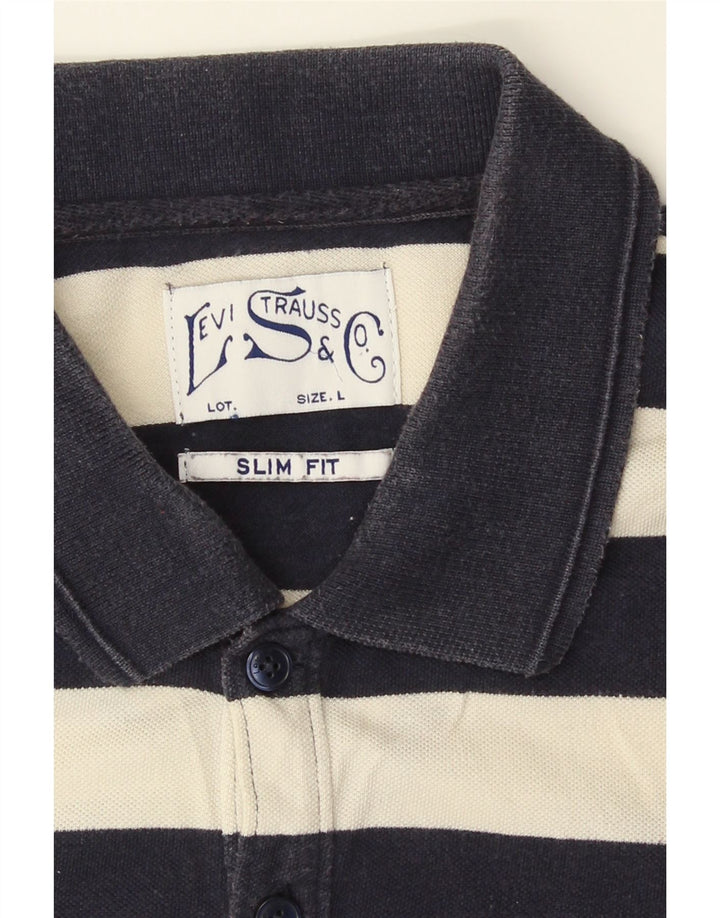 Męska koszulka polo o kroju slim fit Levi's, w duże granatowe paski