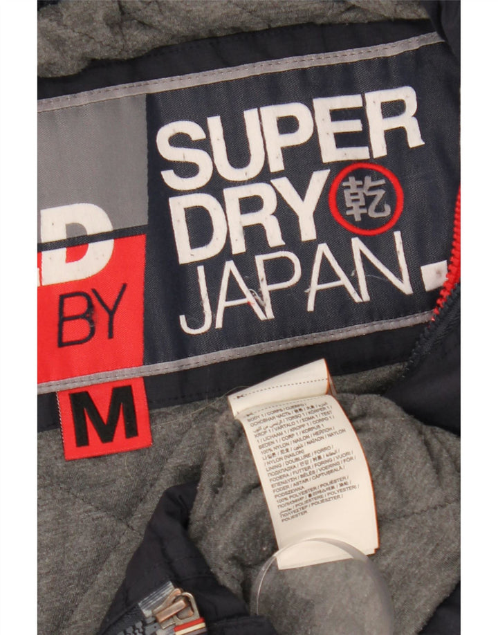 Męska kurtka wiatrówka z kapturem Superdry UK 38 Średni granatowy nylon