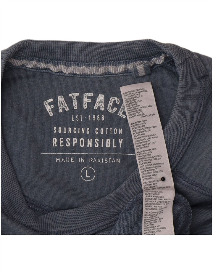 Męska bluza z grafiką Fat Face, duża, niebieska, bawełniana