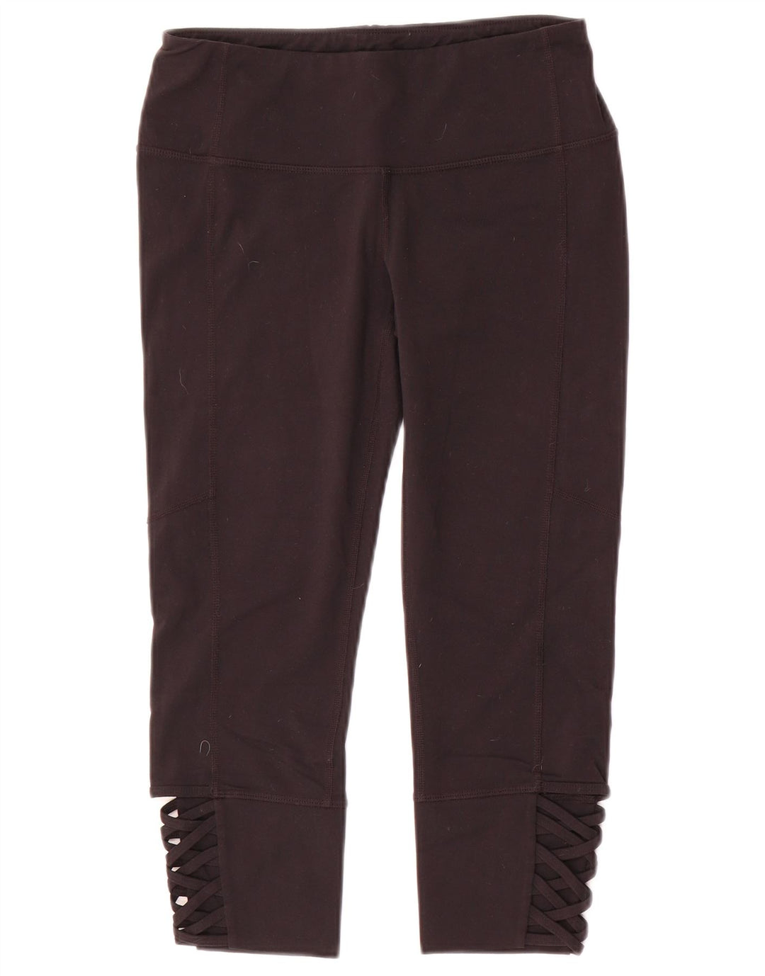 Damskie legginsy Capri ATHLETA UK 10, małe, czarne, nylonowe