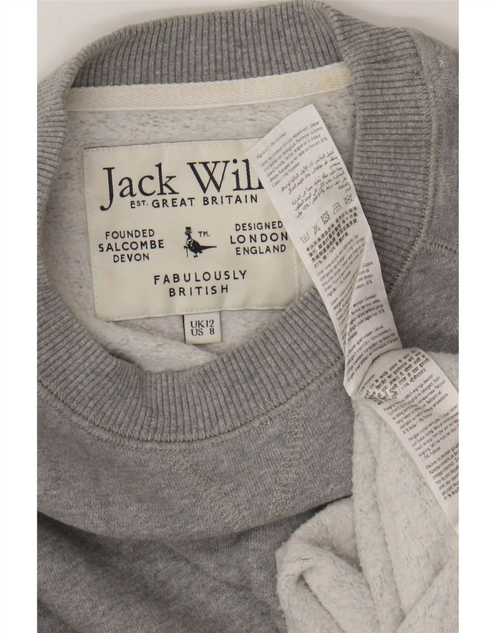 JACK WILLS Damski sweter oversize UK 12, średnioszary, bawełniany