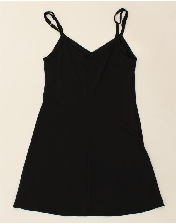 BENETTON Womens A-Line Dress UK 12 Medium Black Polyester