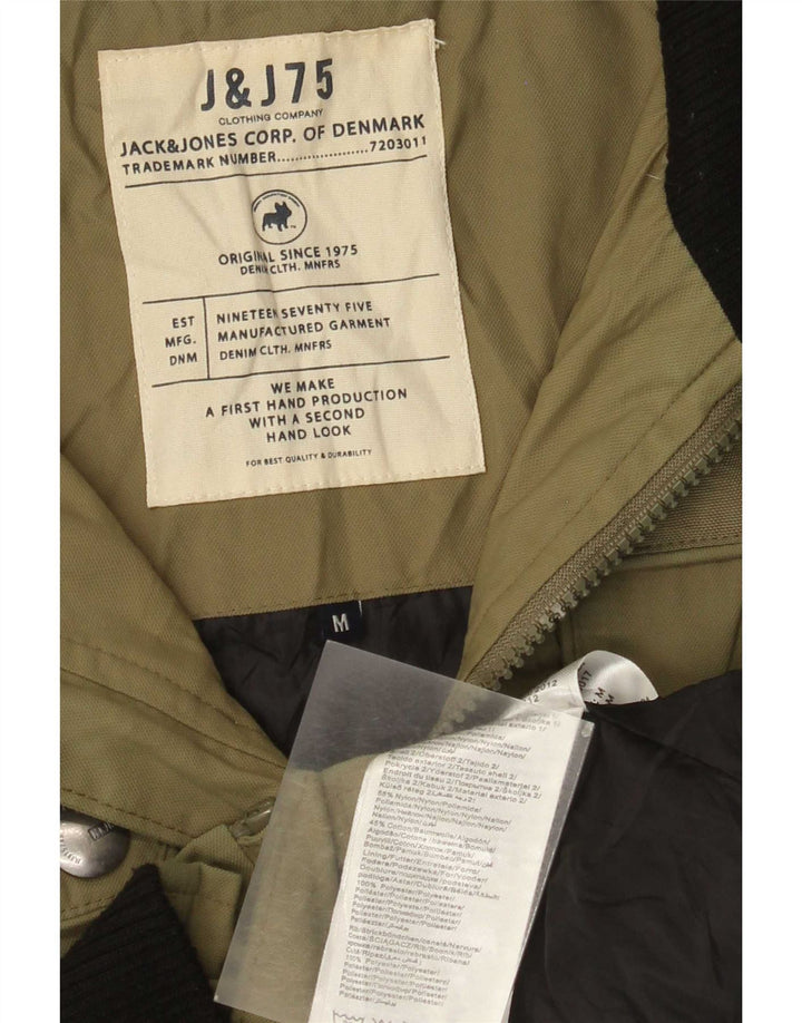 Męska kurtka z kapturem Jack & Jones UK 38, średni nylon khaki