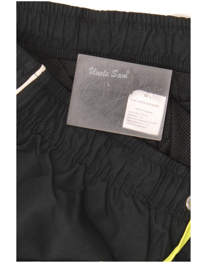 Męskie spodnie dresowe Uncle Sam z grafiką, duże, czarne, poliestrowe