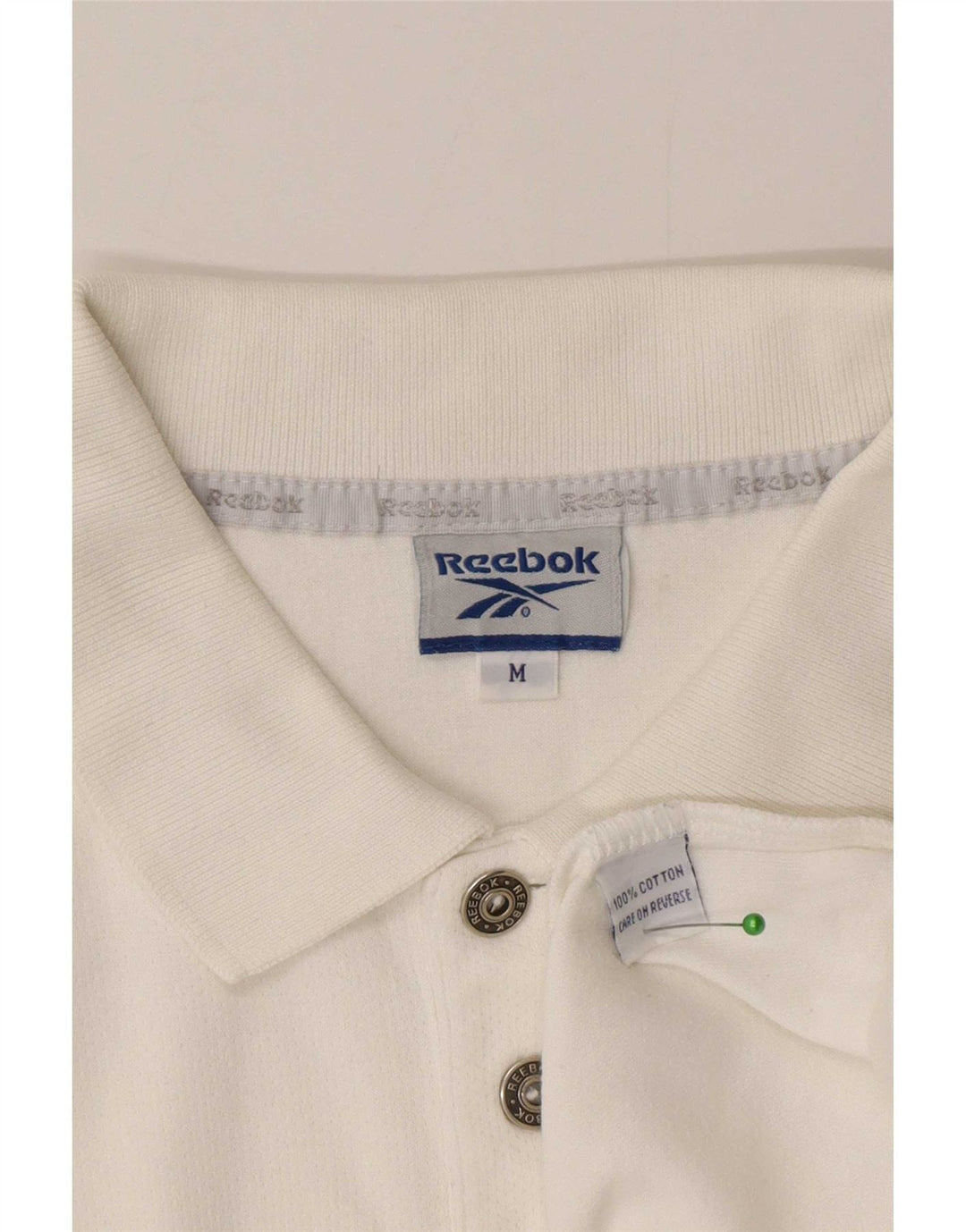 Męska koszulka polo Reebok, średnia biała bawełna