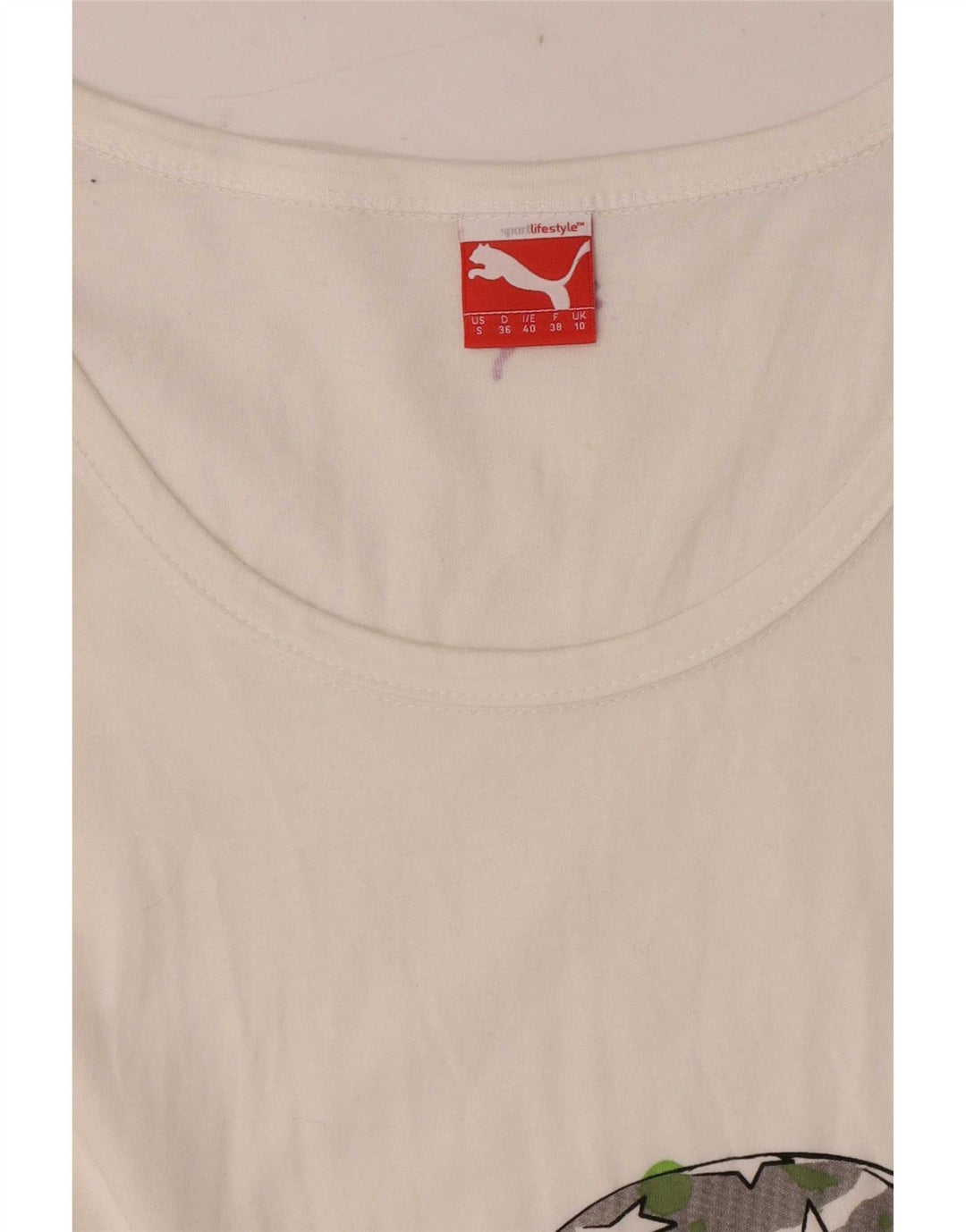 Damska koszulka Puma Regular Graphic Top UK 10 Small White