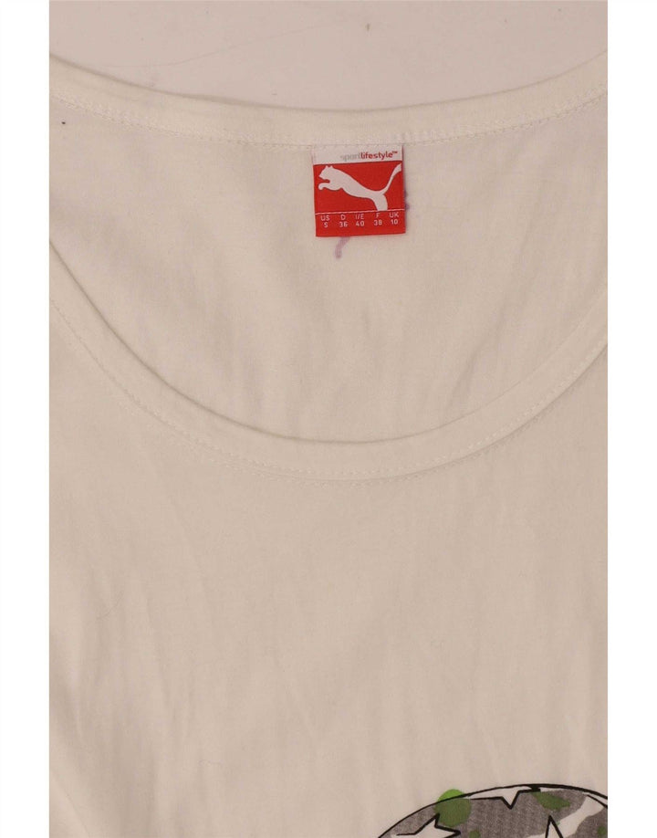 Damska koszulka Puma Regular Graphic Top UK 10 Small White