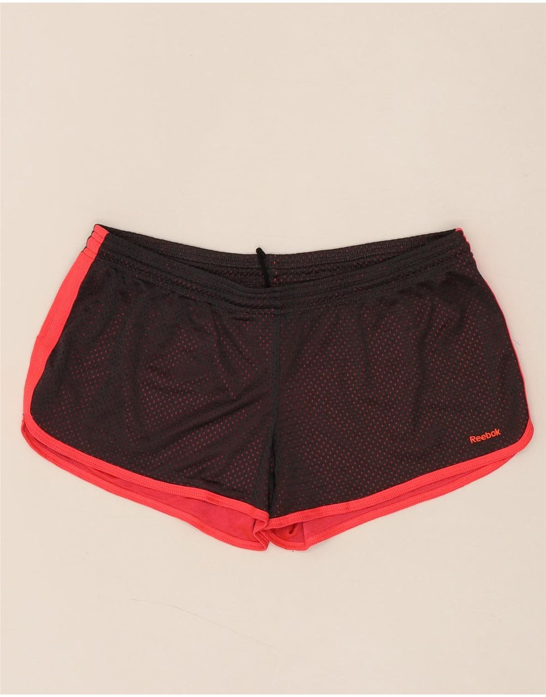 REEBOK Womens Sport Shorts UK 14 Medium  Black Colourblock Polyester Vintage Reebok and Second-Hand Reebok from Messina Hembry 