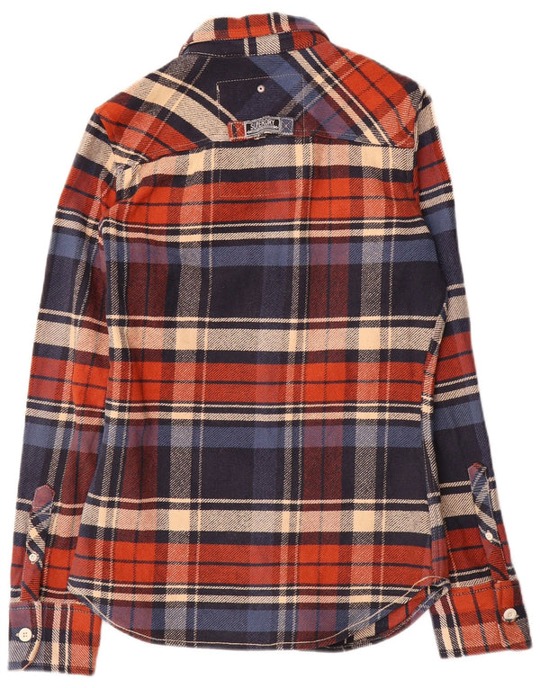 Męska koszula flanelowa Superdry w małą wielobarwną kratę, bawełniana