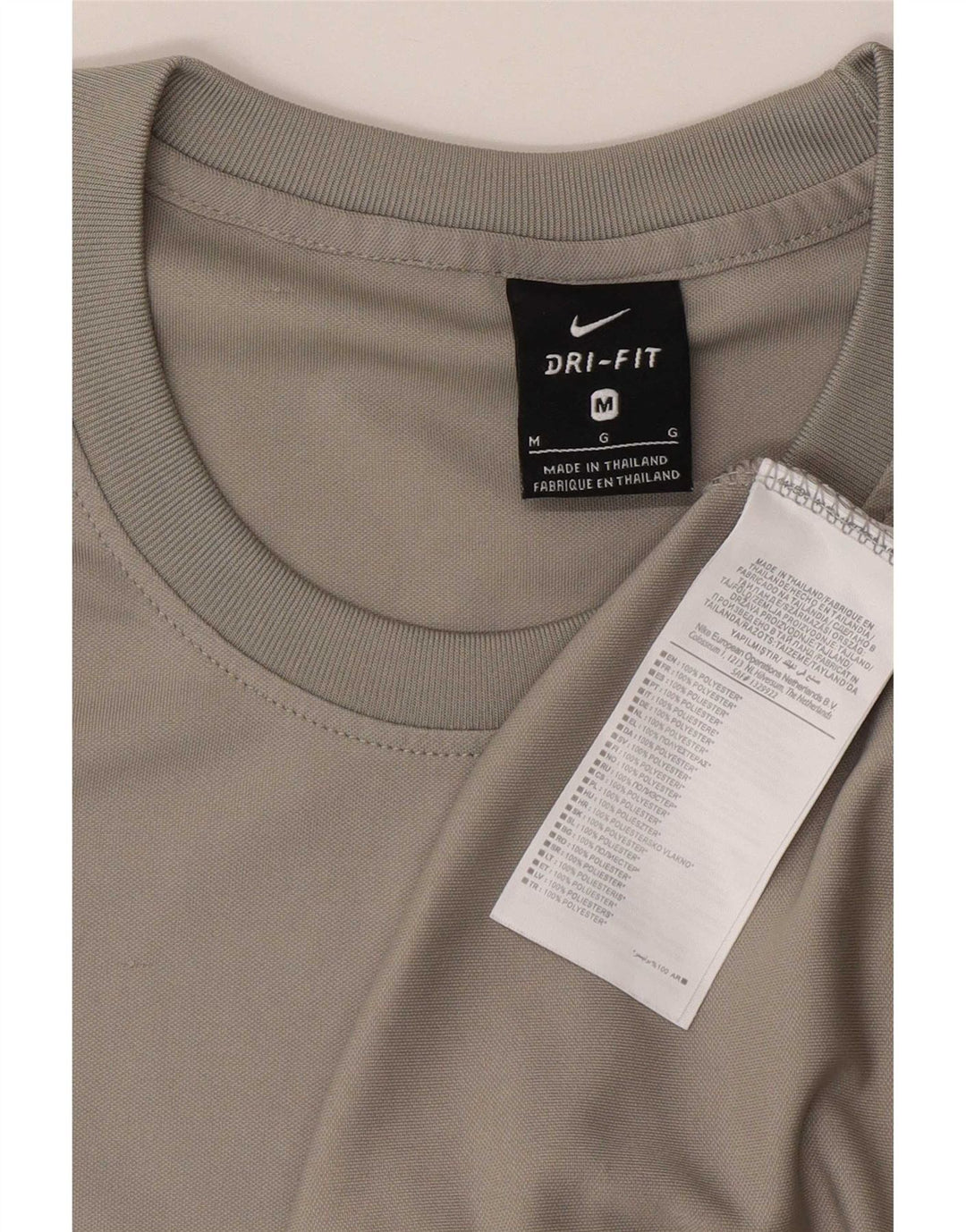 Męska koszulka Nike Dri Fit Top z poliestru w kolorze średnioszarym