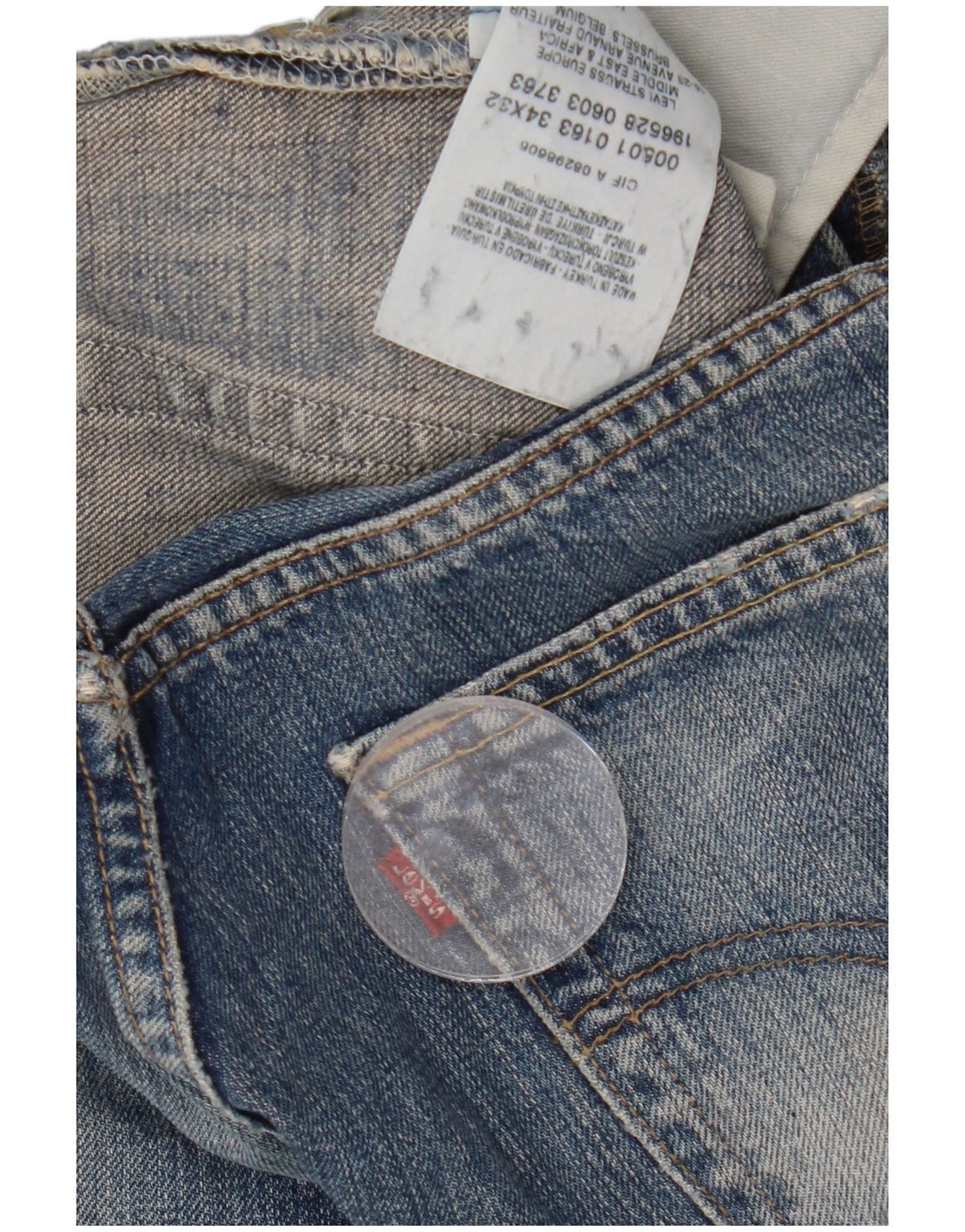 Męskie jeansy Levi's 501 w trudnej sytuacji W34 L27 Niebieska bawełna