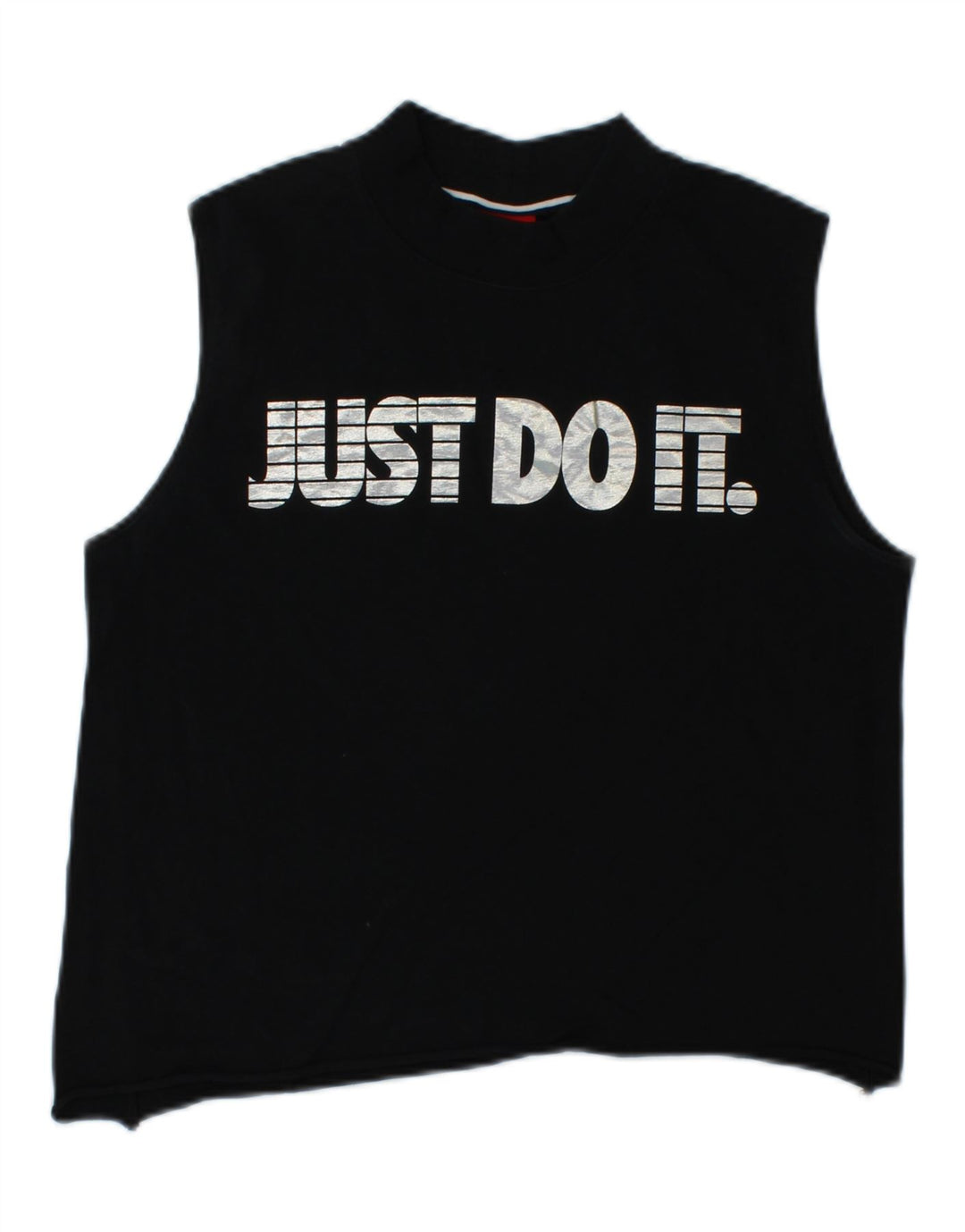 NIKE Womens Crop Graphic Vest Top UK 10 Small Black