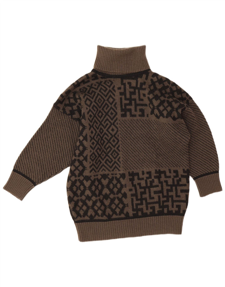 i Blues Damski sweter z golfem IT 42 Średni brązowy geometryczny