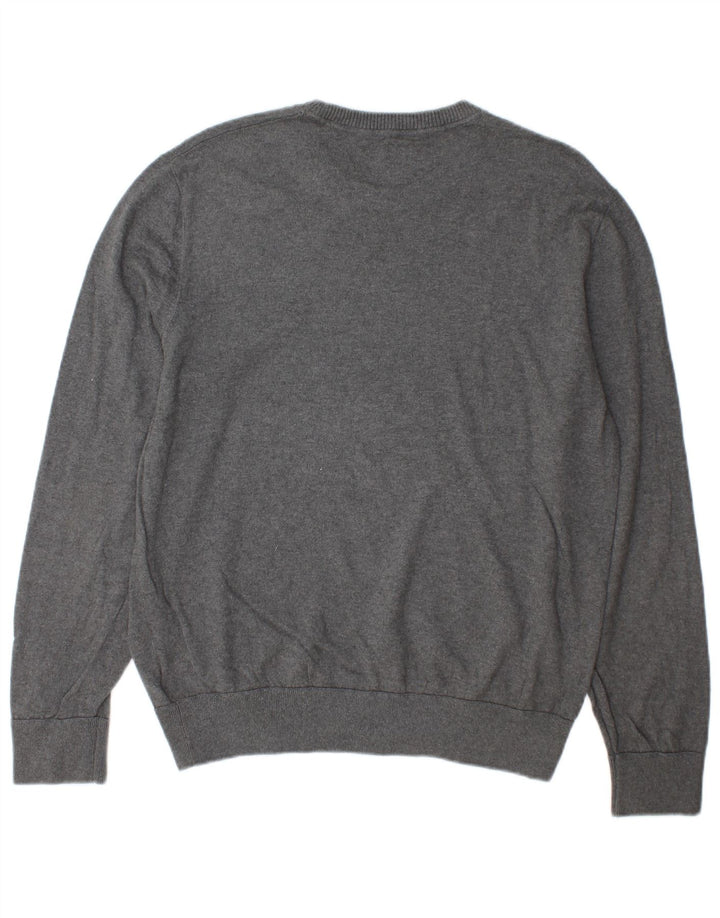 Męski sweter Gap z okrągłym dekoltem, duży, szary, bawełniany