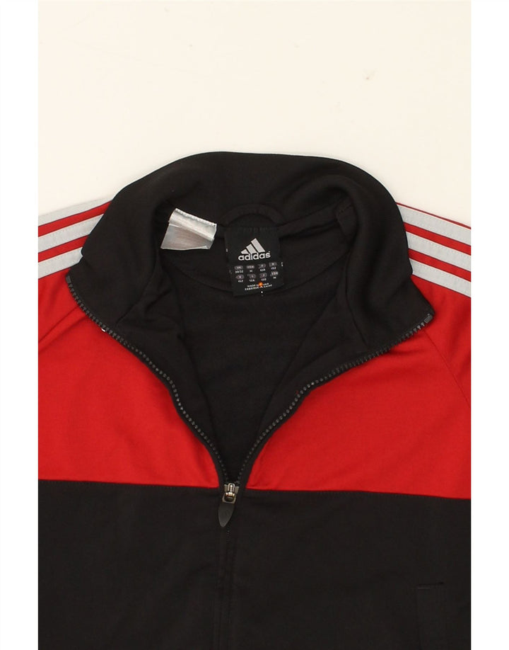 ADIDAS Boys Tracksuit Top Jacket 11-12 Years Medium Black Colourblock Vintage Adidas and Second-Hand Adidas from Messina Hembry 