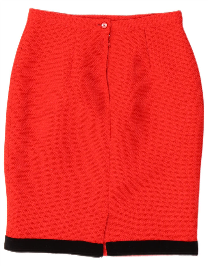 VINTAGE damski 2-częściowy zestaw spódnic IT 44 Medium W26 czerwony poliester