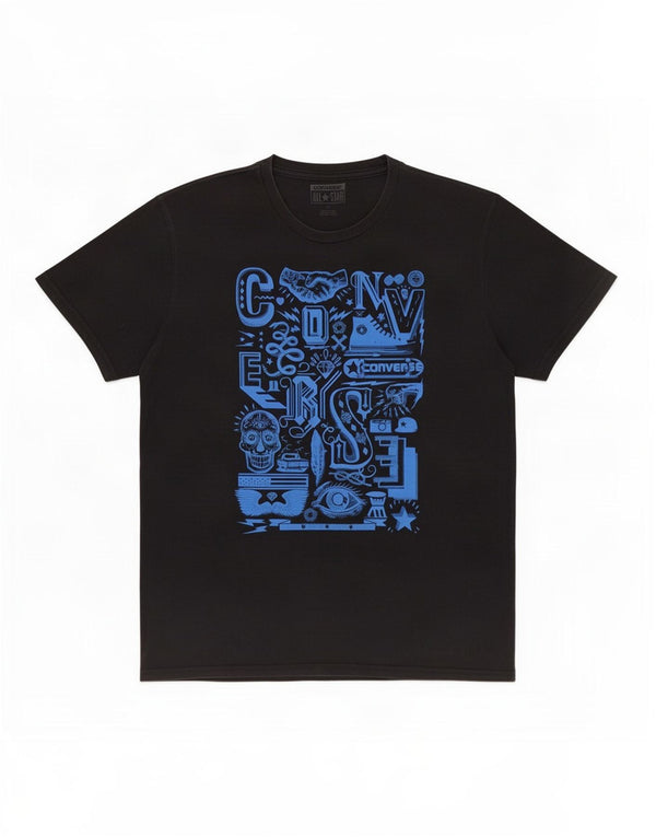 Męski T-shirt Converse z grafiką, średni czarny
